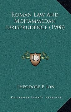 portada roman law and mohammedan jurisprudence (1908) (en Inglés)