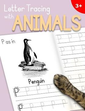 portada Letter Tracing With Animals: Learn the Alphabet - Handwriting Practice Workbook for Children in Preschool and Kindergarten - Lilac-Peach Cover (in English)