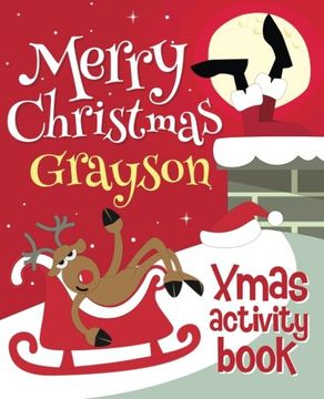 portada Merry Christmas Grayson - Xmas Activity Book: (Personalized Children's Activity Book)