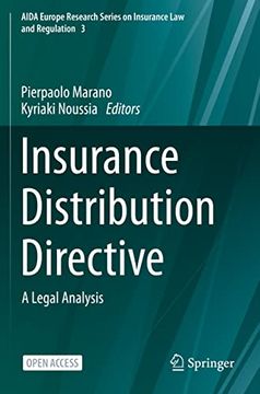 portada Insurance Distribution Directive: A Legal Analysis: 3 (Aida Europe Research Series on Insurance law and Regulation) 