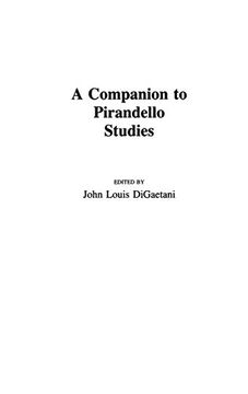 portada A Companion to Pirandello Studies (en Inglés)