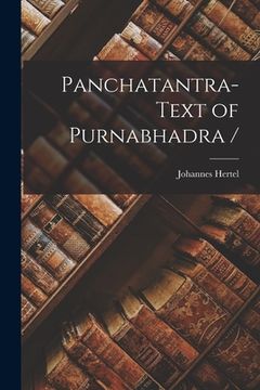 portada Panchatantra-text of Purnabhadra /
