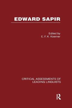 portada Edward Sapir: Crit Assessmnt v1