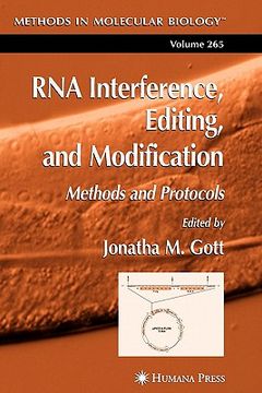 portada rna interference, editing, and modification: methods and protocols (en Inglés)