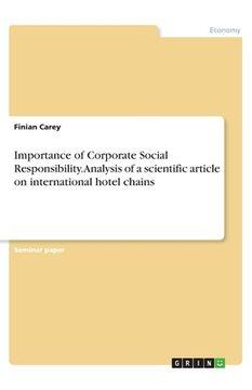 portada Importance of Corporate Social Responsibility. Analysis of a scientific article on international hotel chains (en Inglés)