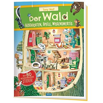 portada Trötsch der Wald Geschichten Spiele Wissenswertes Stickerbuch: Stickerbuch Beschäftigungbuch Lernbuch (en Alemán)