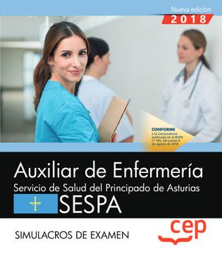 portada Auxiliar De Enfermería Del Servicio De Salud Del Principado De Asturias. Sespa. Simulacros De Examen
