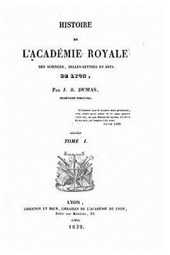 portada Histoire de l'Académie royale des sciences, belles-lettres et arts de Lyon - Tome I (in French)