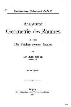 portada Analytische Geometrie des Raumes (in German)
