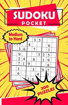 portada Sudoku Pocket Medium to Hard 200 Puzzles: Compact Size, Travel-Friendly Sudoku Puzzle Book With 200 Medium to Hard Problems and Solutions 