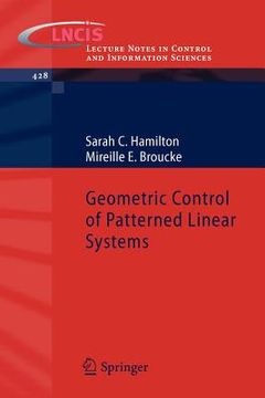 portada geometric control of patterned linear systems (en Inglés)