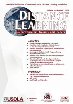 portada Distance Learning Volume 18 Issue 3 2021 (in English)