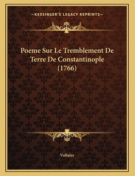 portada Poeme Sur Le Tremblement De Terre De Constantinople (1766) (en Francés)