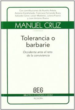 portada Tolerancia o Barbarie (Bibliot. Economica Gedisa)