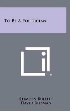 portada to be a politician (en Inglés)