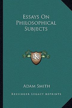 portada essays on philosophical subjects (en Inglés)