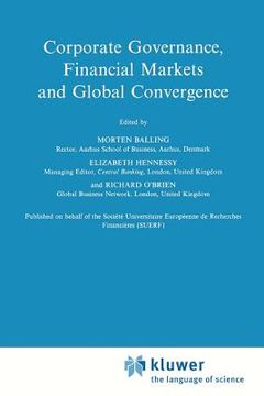 portada corporate governance, financial markets and global convergence (en Inglés)