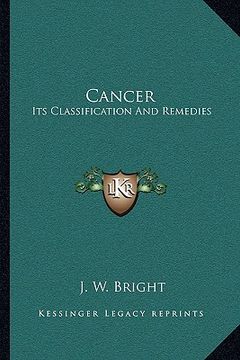 portada cancer: its classification and remedies (en Inglés)