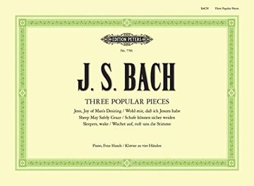 portada 3 Popular Pieces from Cantatas Bwv 140, 147, 208 (Arranged for Piano Duet) (en Inglés)