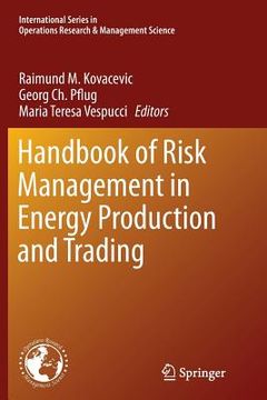 portada Handbook of Risk Management in Energy Production and Trading (en Inglés)