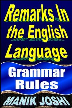 portada Remarks in the English Language: Grammar Rules (en Inglés)