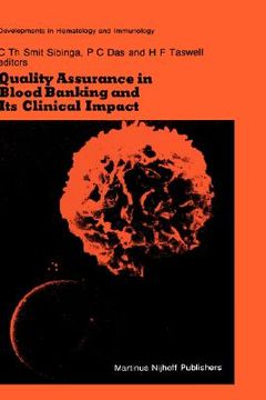 portada quality assurance in blood banking and its clinical impact (en Inglés)