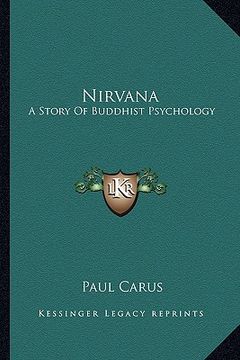 portada nirvana: a story of buddhist psychology (en Inglés)