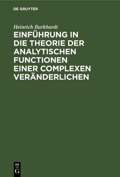 portada Einführung in die Theorie der Analytischen Functionen Einer Complexen Veränderlichen (en Alemán)