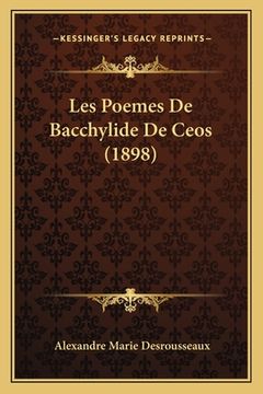 portada Les Poemes De Bacchylide De Ceos (1898) (in French)