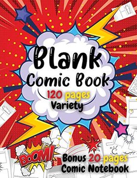 portada Blank Comic Book for Kids: Write and Draw Your own Comics - 120 Blank Pages With a Variety of Templates for Creative Kids - Bonus 20 Pages Comic. Book and Notebook to Create Unique Stories (in English)