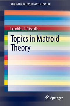 portada Topics in Matroid Theory (en Inglés)