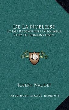 portada De La Noblesse: Et Des Recompenses D'Honneur Chez Les Romains (1863) (en Francés)