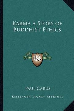 portada karma a story of buddhist ethics (en Inglés)
