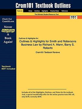 portada outlines & highlights for smith and robersons business law by richard a. mann, barry s. roberts