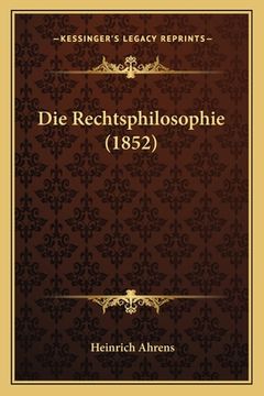 portada Die Rechtsphilosophie (1852) (in German)