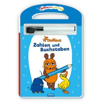 portada Trötsch die Maus Schreib und Wisch weg Pappenbuch Zahlen und Buchstaben (in German)