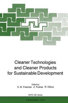 portada cleaner technologies and cleaner products for sustainable development (en Inglés)