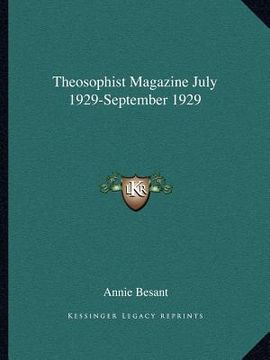 portada theosophist magazine july 1929-september 1929 (en Inglés)