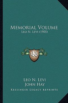 portada memorial volume: leo n. levi (1905) (en Inglés)