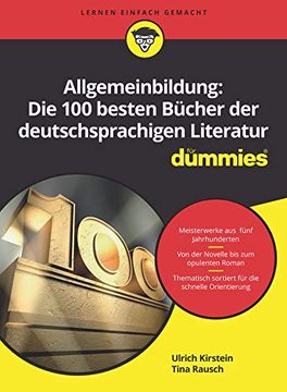 portada Allgemeinbildung: Die 100 Besten Bücher der Deutschsprachigen Literatur für Dummies (en Alemán)