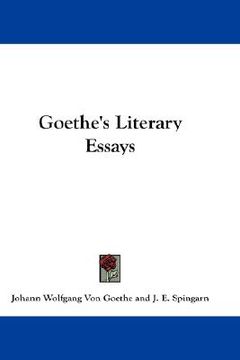 portada goethe's literary essays (in English)
