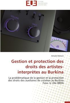 portada Gestion Et Protection Des Droits Des Artistes-Interpretes Au Burkina