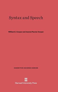 portada Syntax and Speech (Cognitive Science) (in English)