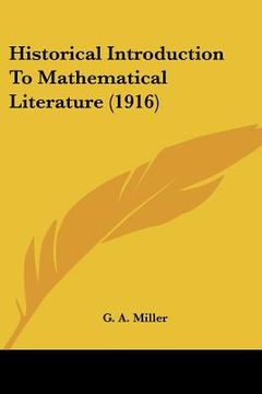 portada historical introduction to mathematical literature (1916)