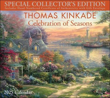 portada Thomas Kinkade Special Collector's Edition 2025 Deluxe Wall Calendar With Print: Celebration of Seasons
