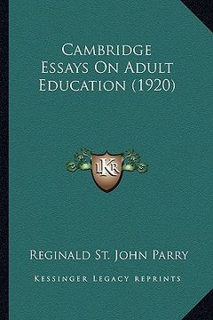 portada cambridge essays on adult education (1920) (en Inglés)