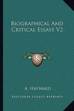 portada biographical and critical essays v2 (en Inglés)