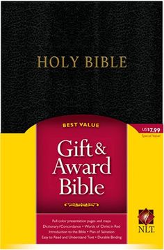 holy bible,new living translation, gift & award bible, black, imitation leather