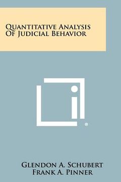 portada quantitative analysis of judicial behavior (en Inglés)