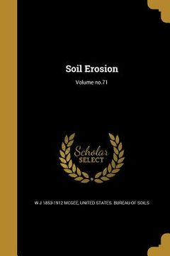 portada Soil Erosion; Volume no.71 (en Inglés)